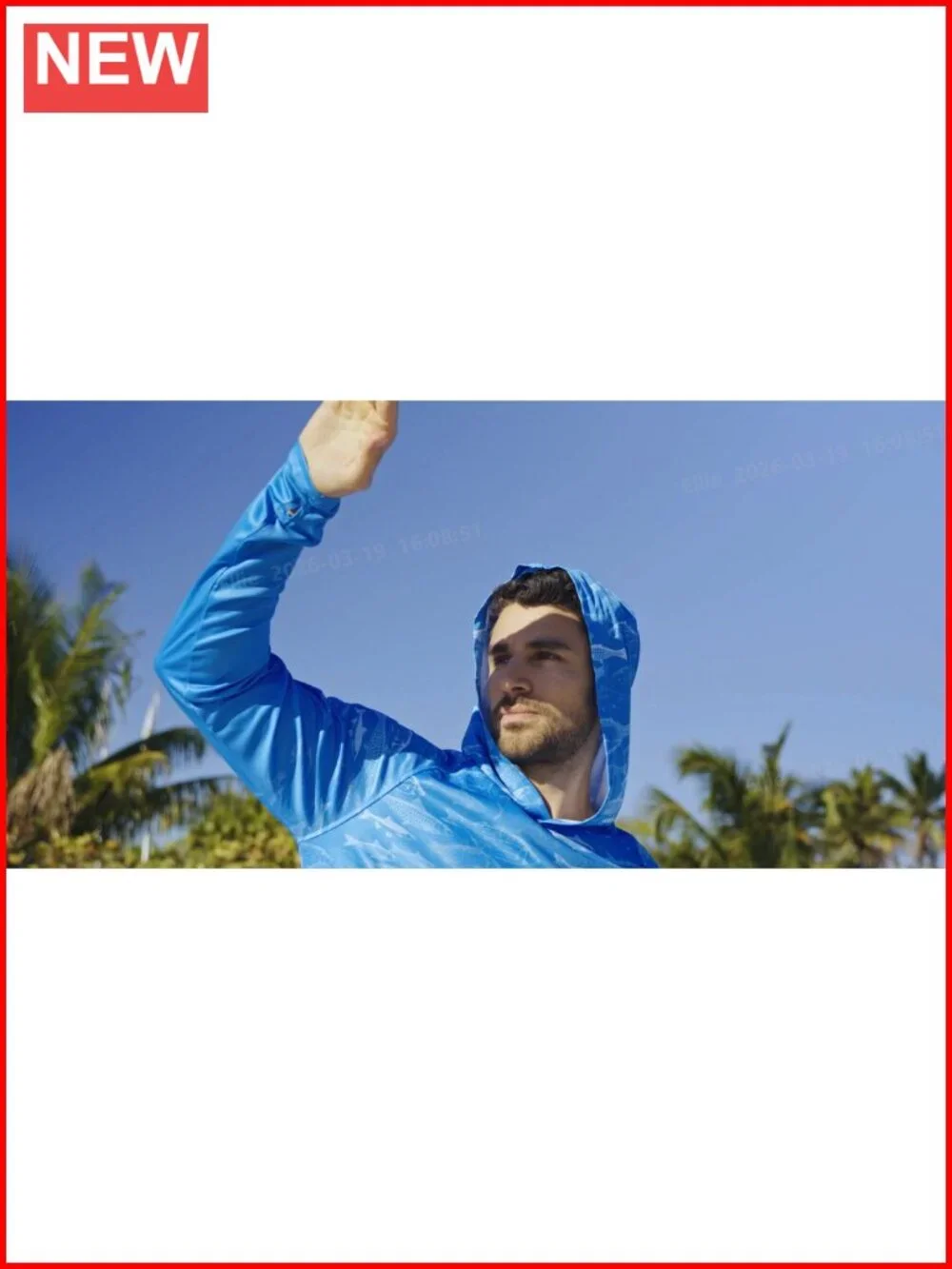 Men's UPF 50+ Sun Protection Hoodie Long Sleeve Rash Guard Shirt for Fishing